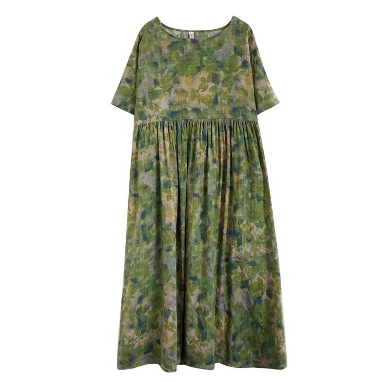 Summer New Round Neck Printed Dresses