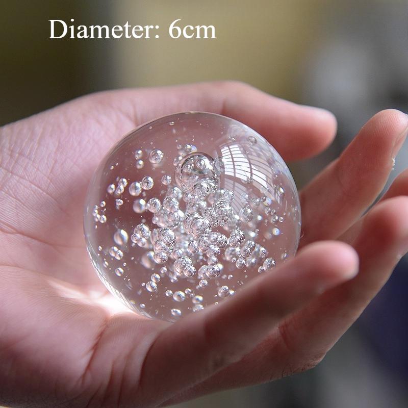 Kristallglas-Blasenkugel-Dekoration, handgefertigte Glasblasenkugel-Ornament für Brunnen, Aquarium, Zen-Garten, Bonsai & Heimdekoration