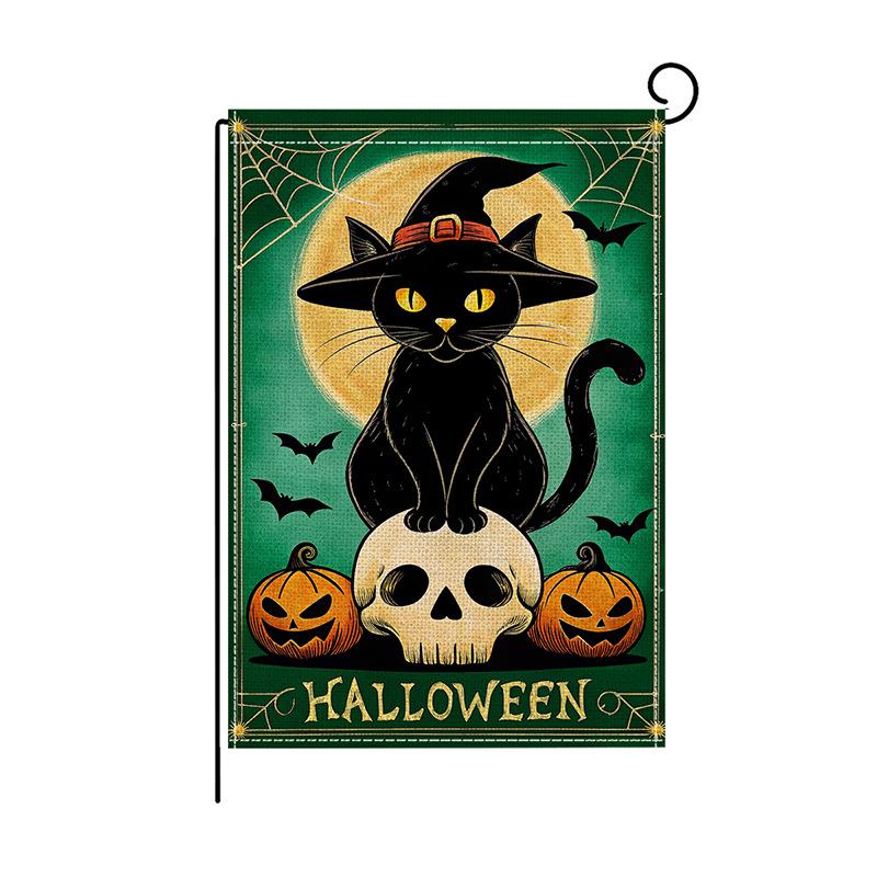 Halloween Garden Flags Ghost and Funny Pumpkin Decorations Indoor and Outdoor Hanging of Small Flags