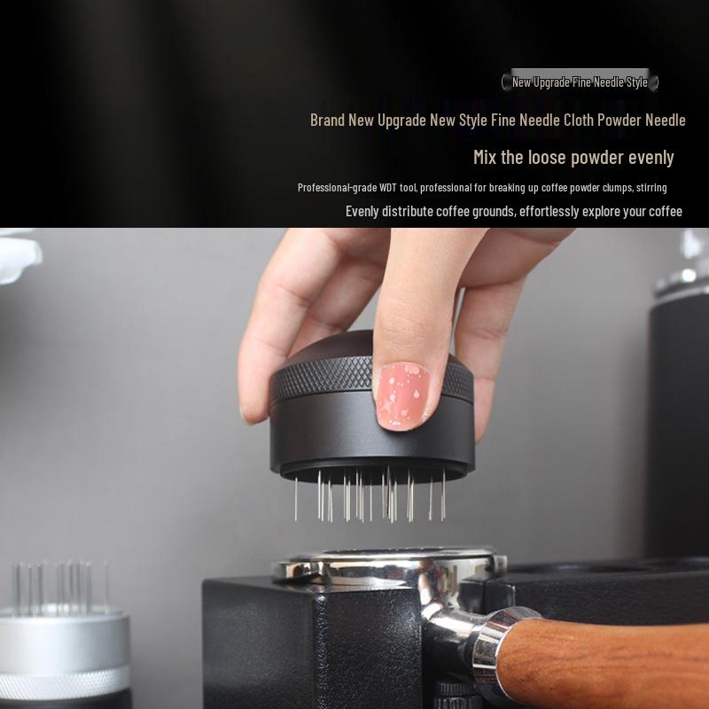 Rotating Needle Coffee Distributor: Evenly Breaks Up Grounds Clumps for Espresso Machine Portafilter Handle 51/58mm