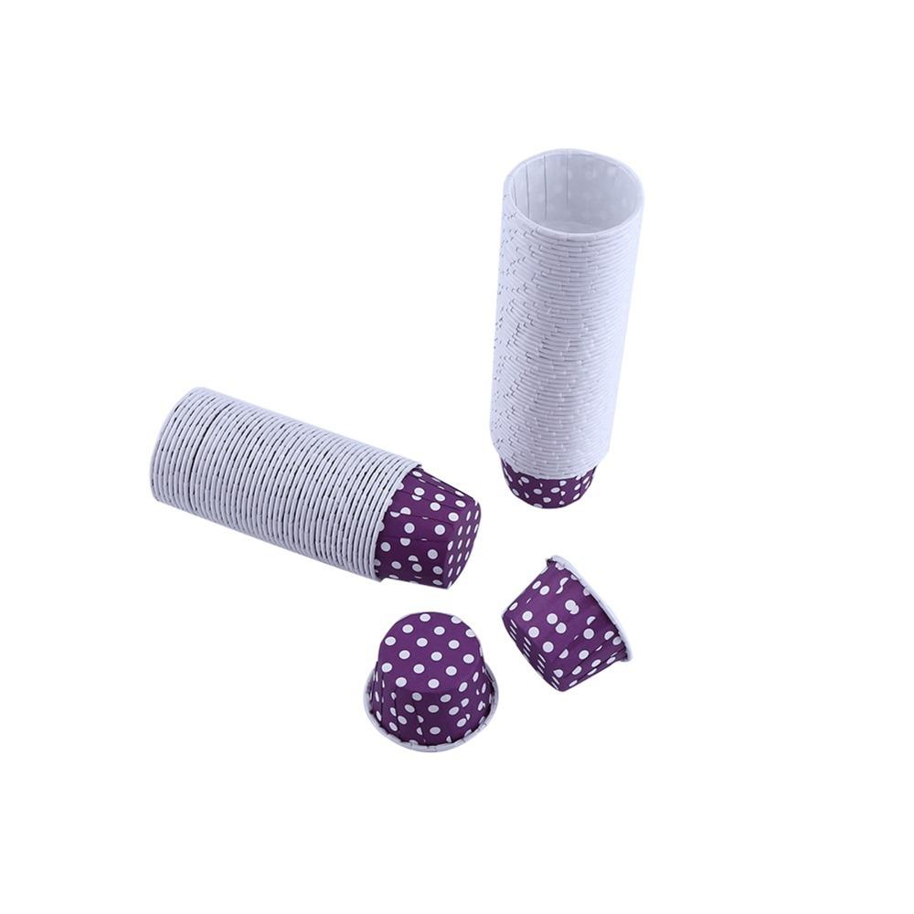 100pcs Coated Paper Paper Cake Cupcake Liner Polka Dot Non-Stick Muffin Baking Cup Rolled Edge Round Polka Dot Baking Cups фиолетовый