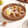Plastic Imitation Rattan Storage Basket Handmade Dry Fruit Storage Tray  Living Room