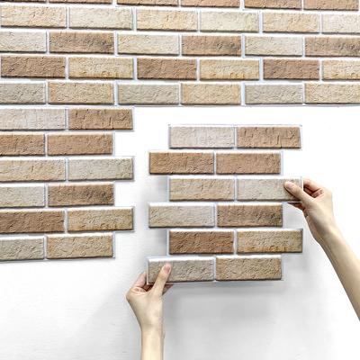 3D Wall Sticker Self-adhesive Faux Brick Wall Panel Peel and Stick Tile Backsplash for Kitchen Bedroom Waterproof Tile Sticker