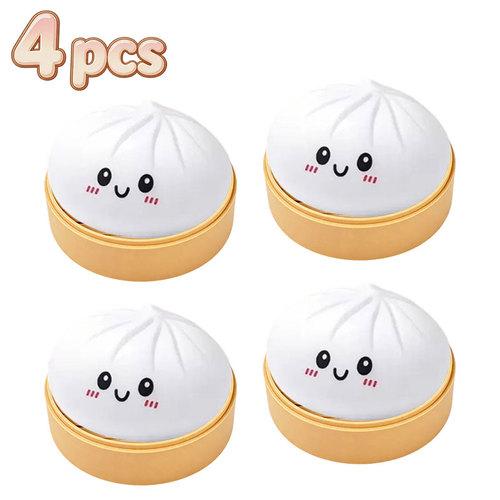 Simulated Colorful Dumpling Squishy Stress Relief Steamed Stuffed Bun Super Soft Slow Rising Decompression Toy for Birthday Gift