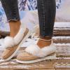 Women's Plus - Size Suede Round - Toe Slip - On Fashion Fleece - Lined Cotton Shoes