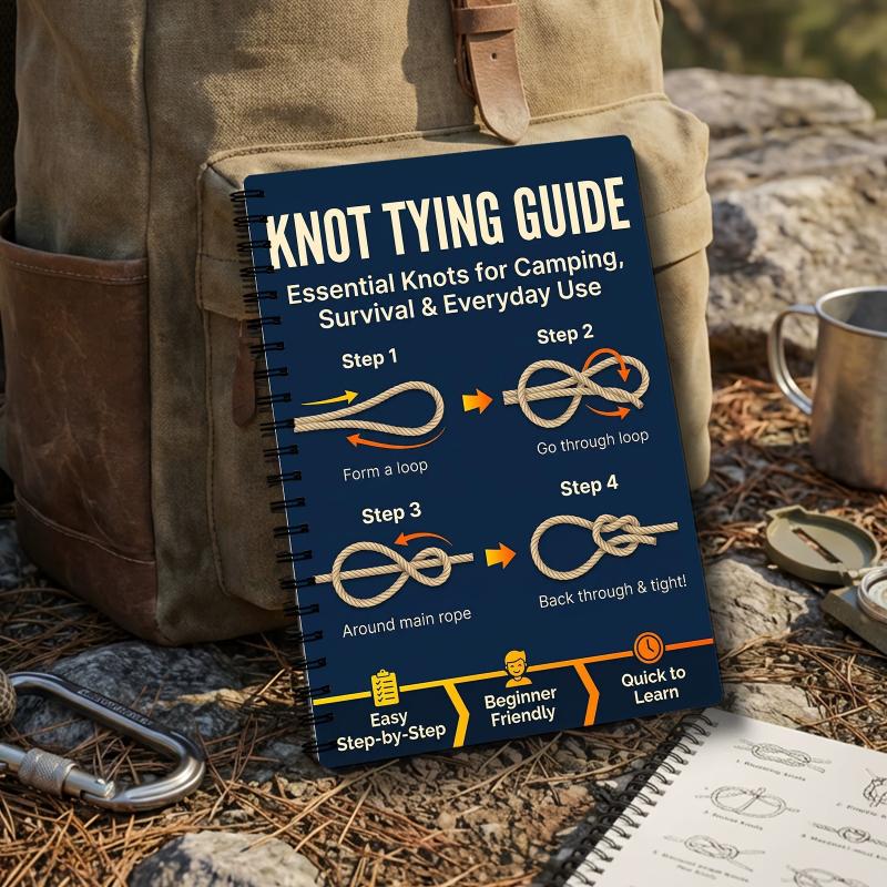 Easy to Follow Outdoor Survival Knots Step-by-Step Guide Camping Hiking Rope Manual for Wilderness Survival