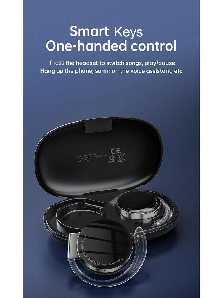 F2 Wireless Bluetooth Earbuds with Clip-on Ear Hooks for Business, Commuting, or Running - Compatible with Huawei, Apple, and Android Devices.