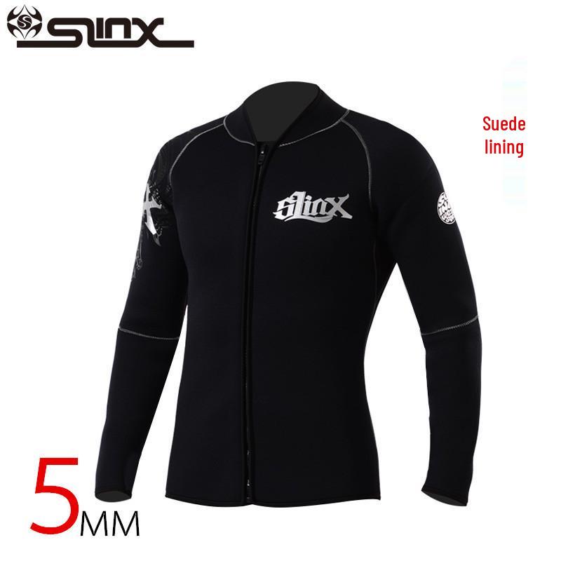 SLINX 5mm Fleece-Lined Warm Wetsuit Jacket for Surfing  Diving M