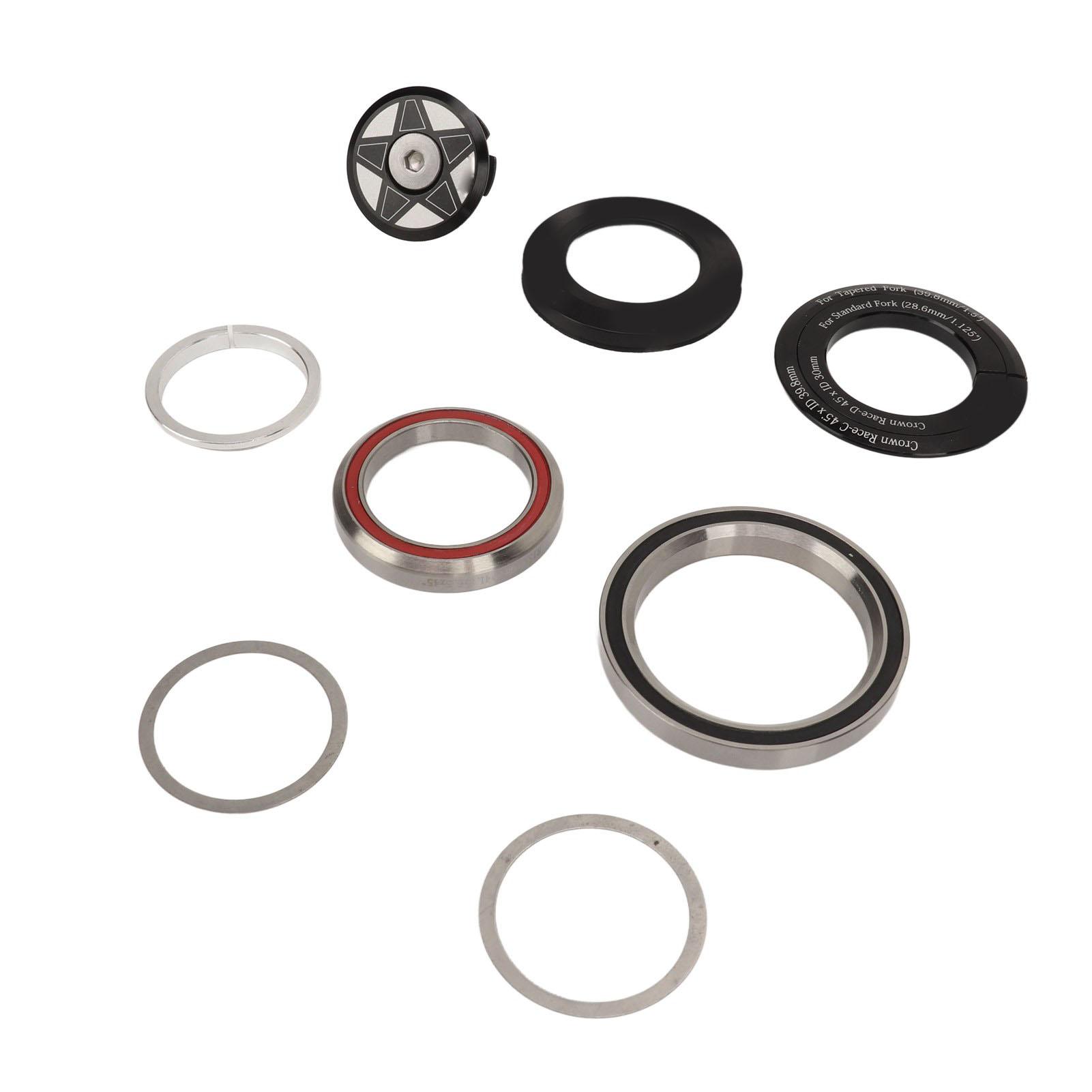 Bicycle Headset Kit Aluminum CNC Processing Bicycle Headset Star Nut for 41.8‑52mm Tapered Headtube with 28.6mm