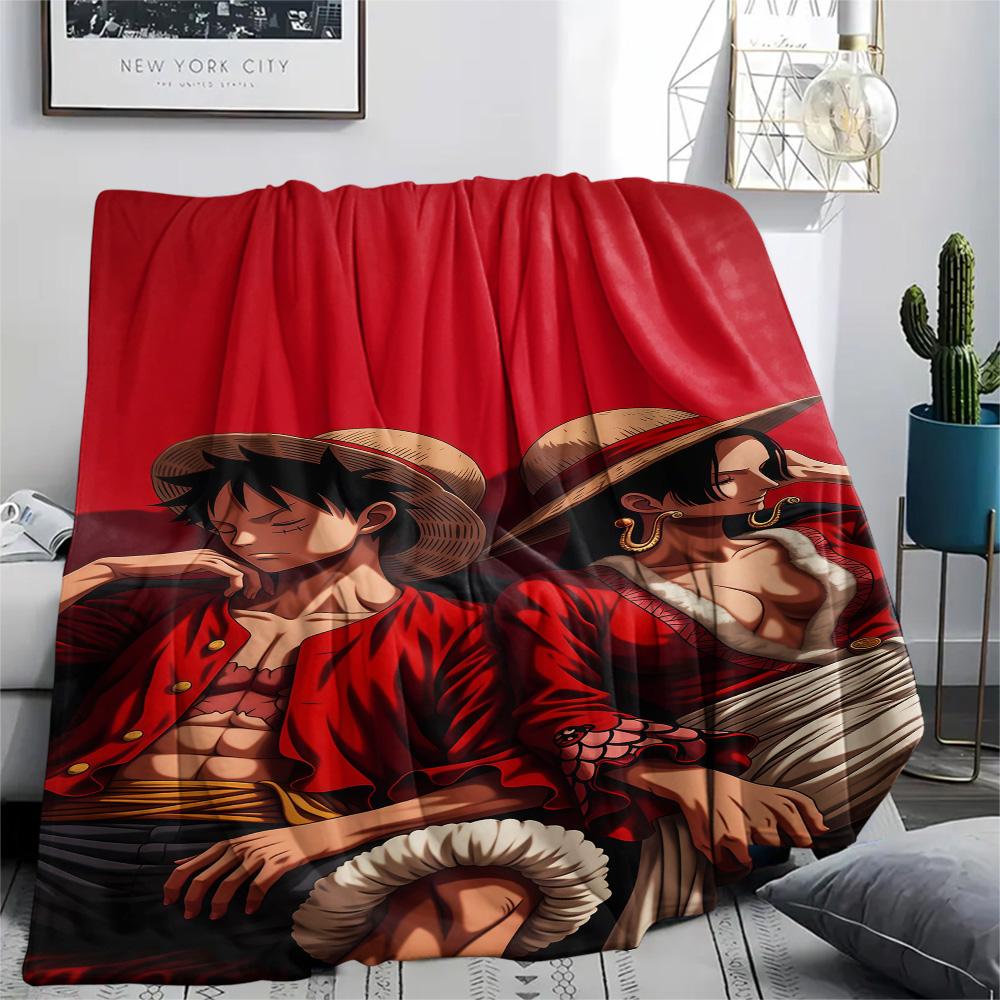 1PC Luffy D Patterned Flannel Blanket Suitable For All Seasons For Home Decor Warmth And Comfort Gifts Holiday Present