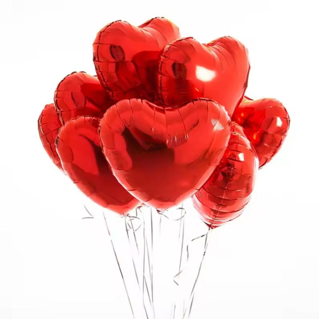 10pcs 18inch Rose Gold Love Heart Shape Foil Balloons Wedding Birthday Party Decorations Aluminum Foil Ballons Air Balls Globos