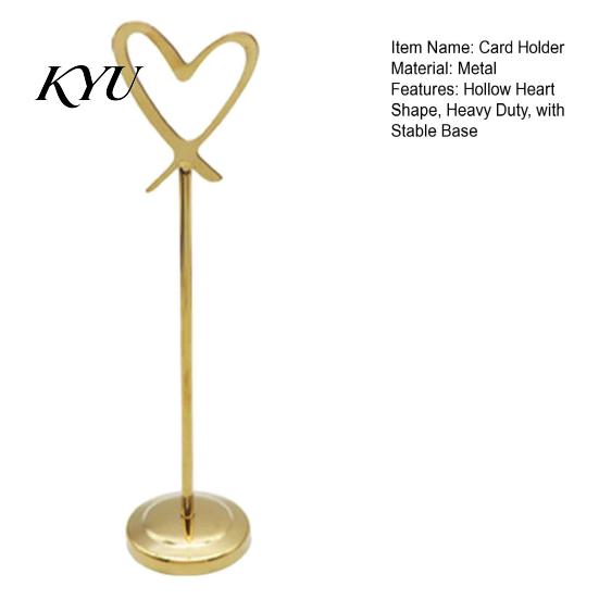 Table Number Stands Hollow Heart Holder, Love Place Card Stand, Metal Memo Note Holder Clip for Photos, Food Signs, Notes, Weddings, Birthdays,