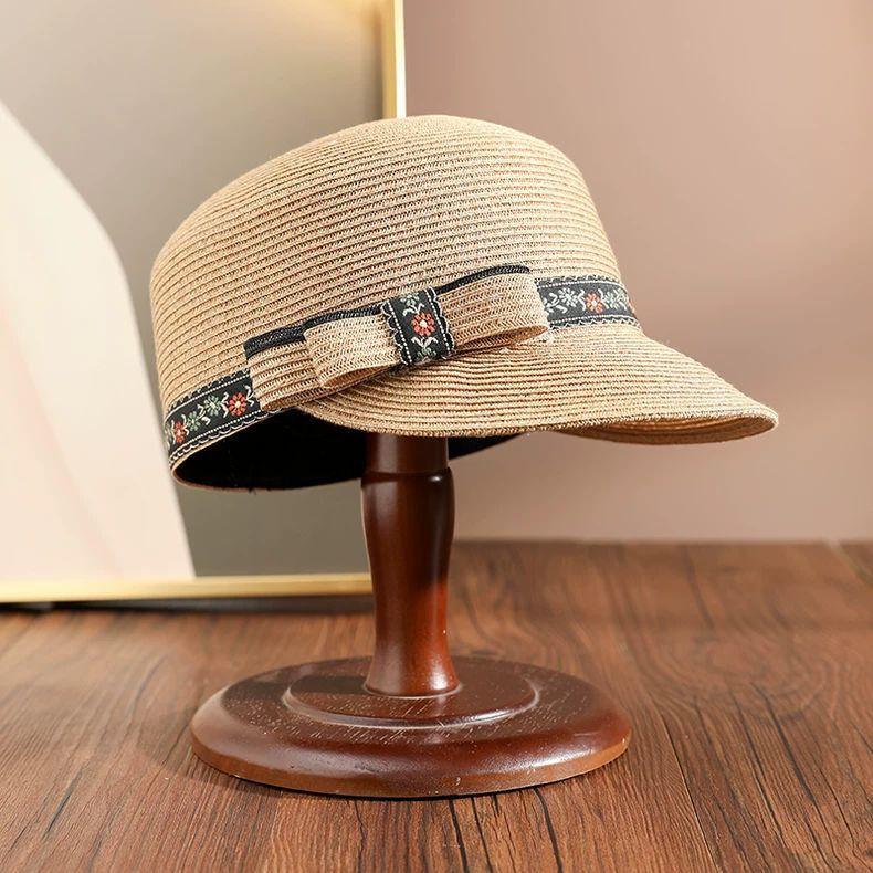 

Summer sun protection ice silk equestrian hat beaded sun hat for travel knight straw hat versatile casual Adjustable хаки