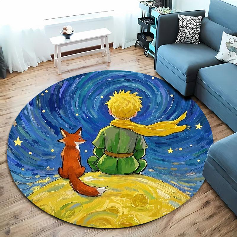 Charming Starry Night Circle Carpet for Cozy Spaces round carpet for home sofa bedroom, gift