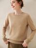 Women's Round Neck Cashmere Sweater - Soft, Fluffy Knit for Autumn Winter Layering