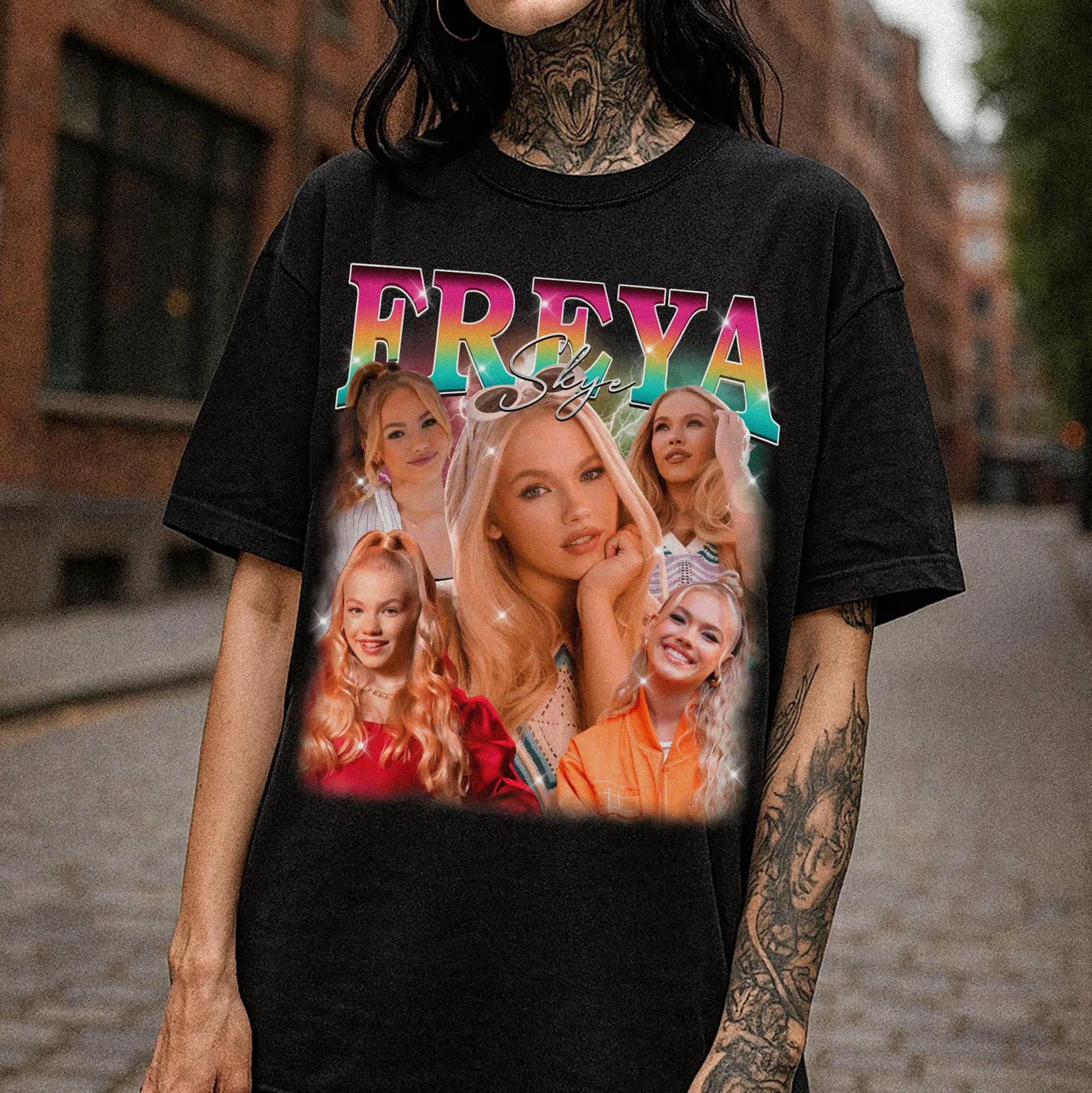 

Freya Skye Printed Womens Tshirt SpringSummer Fashion Trend Pure Cotton Top Neutral Short Sleeve Tshirt 4XL