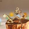 Chinesischer Bestiendrache Bronze-Figur Antike Kupfer Mythisches Tier Miniatur-Statue Heimdekoration Handwerks-Sammlung