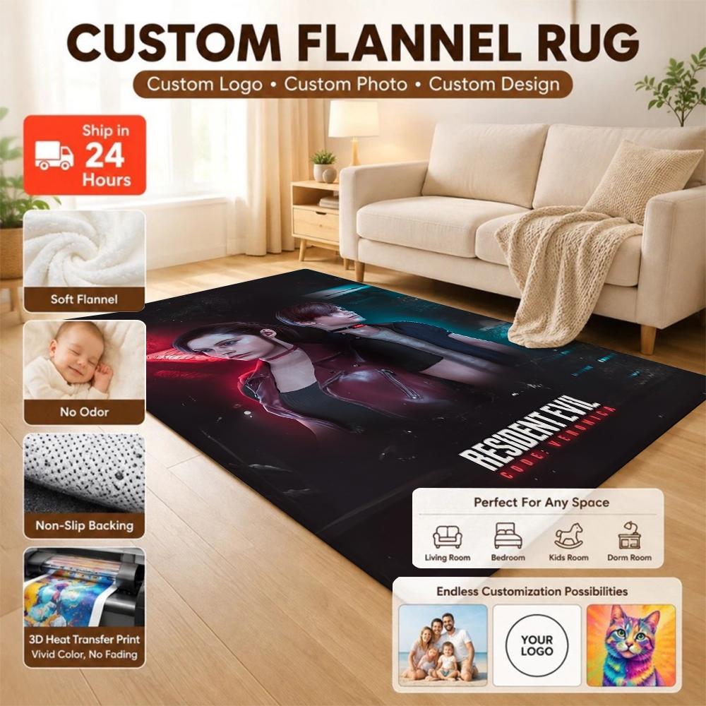 Resident Evil Death Island Rectangular Rug Thick Nonslip Carpet For Kids Bedroom Play Area Home Decor Memorial Gift