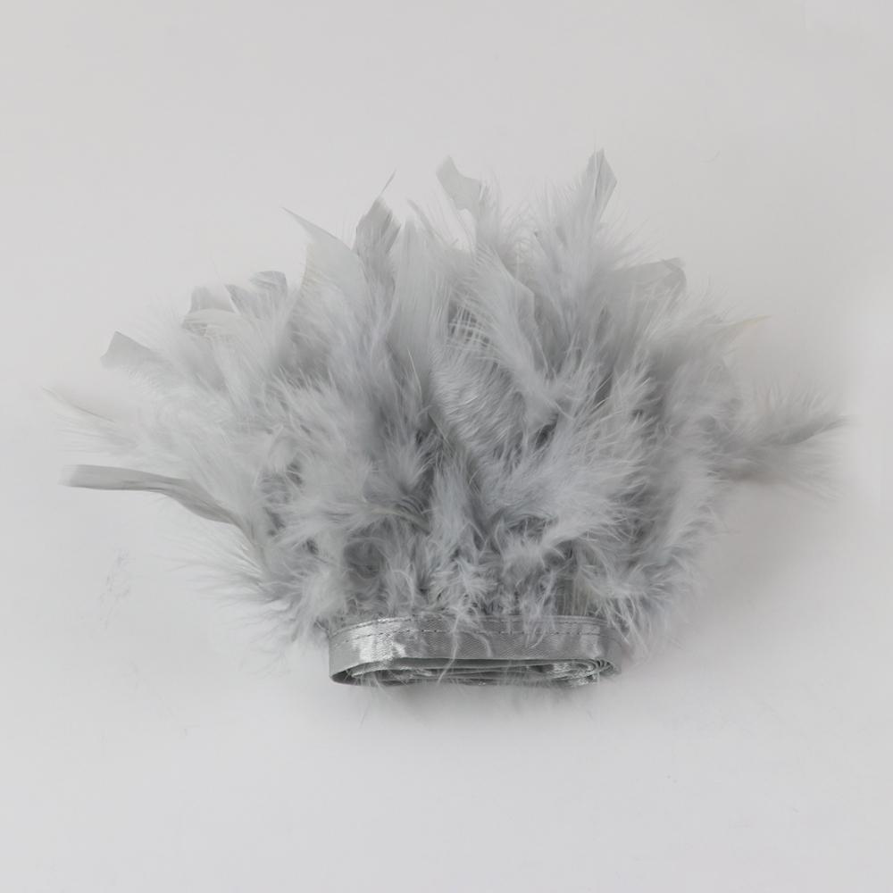 1M Blue Turkey Feather Trim For Crafts Diy Wedding Dress Party Accessory Carnival 10-15Cm Plumas Ribbon Skirt Sewing Decoration