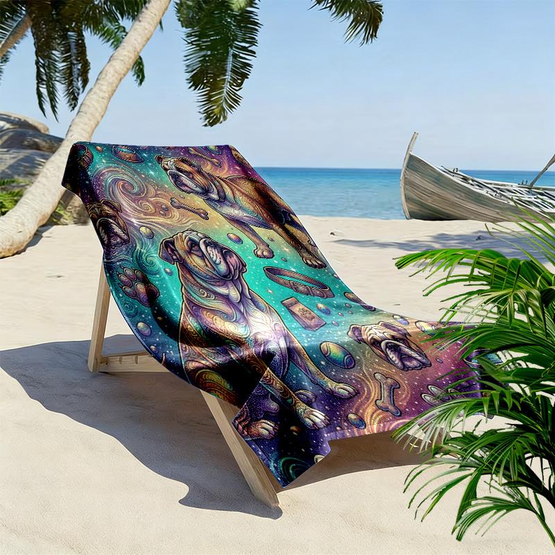Galaxy Dogs Print Beach Towel, Large Soft Quick Dry Towel for Beach Camping Swimming
