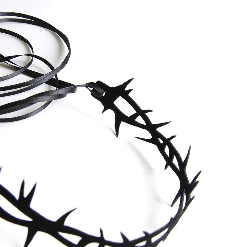 Moodne punk kaelakee naiste kaelakee okasroosi kaelakee, suur lilleline ripats kaelakee