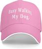 Busy Walking My Dog Baseball Cap Polyester Adjustable Outdoor Casual Hat for Men Women