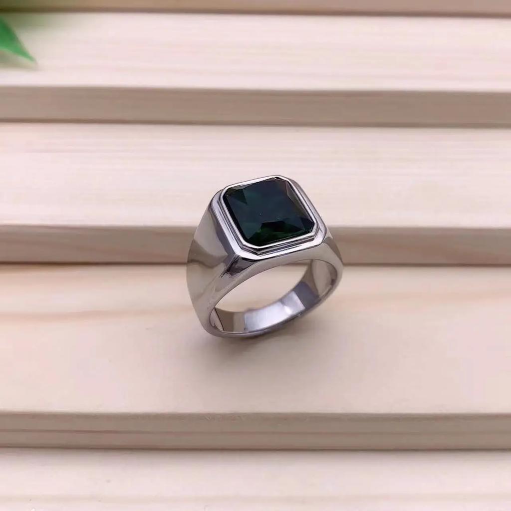 Men's High Quality 316LStainless Steel Multiple Gemstone Styles Onyx Rings