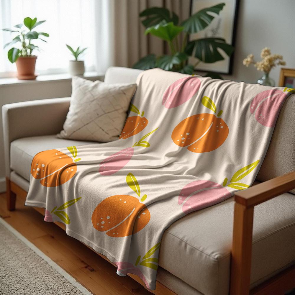 Cream Heart Tulip Stripe Cartoon Anime Print Flannel Blanket Soft Warm Throw for Kids Bedroom Sofa Christmas Office Car