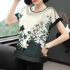 Women's 2023 Summer Loose-Fit Printed T-Shirt, Large Size, Short Sleeve, Belly-Covering, Perfect for Middle-Aged Moms