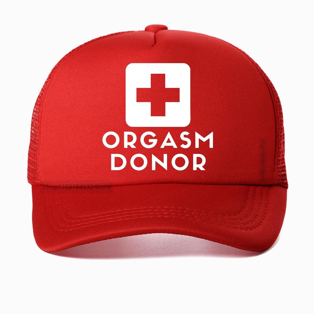 

Black Humor Orgasm Donor American Novelty Graphic baseball cap Fashion Casual Streetwear for Women and Unisex mesh snapback hats Adjustable