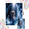 Diamond Painting Kit 5D Full Round Diamond DIY Crafts Home Decoration Creative Gift Elsa Ice Snowflakes Frozen Crystal Palace Wall Art