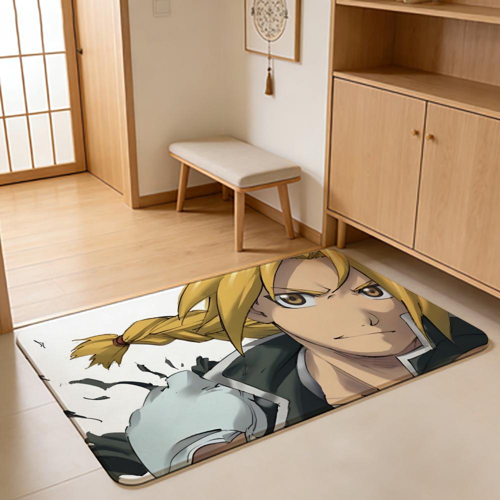 ANIME F-Fullmetal Alchemist Floor Mat Absorbent Floor Mat Non-Slip Entrance Rug for Bathrooms Restrooms and Toilets
