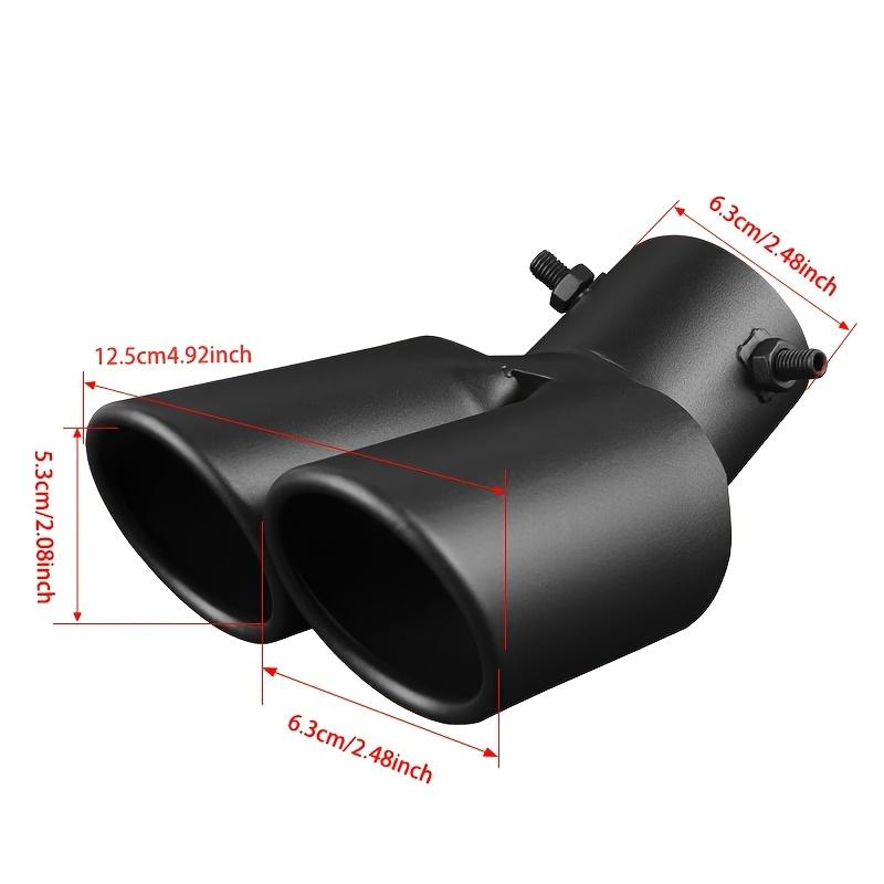 Black Stainless Steel Dual Outlet Slanted Exhaust Nozzle for Automobile Tail Double Pipe