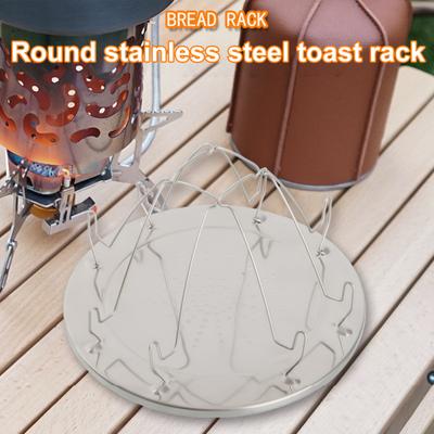 Camping Toaster Rack Stainless Steel Camp Stove Toaster for 4 Slices of Bread