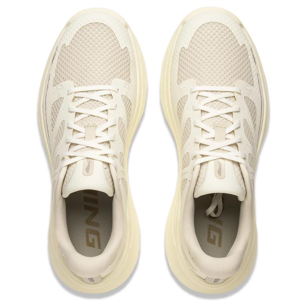 Li Ning Ling Yue Refreshing Comfortable Non-Slip Wear-Resistant Low-Top Running Shoes Men Running Shoes Oatmeal-Gray ARSU097-1