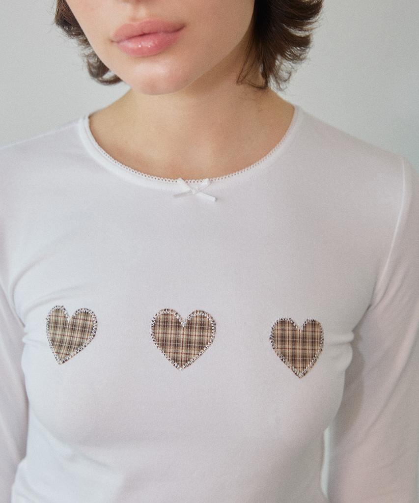 WOVEMENT Cutie Patchwork Love Top White Wbdftp005Wh