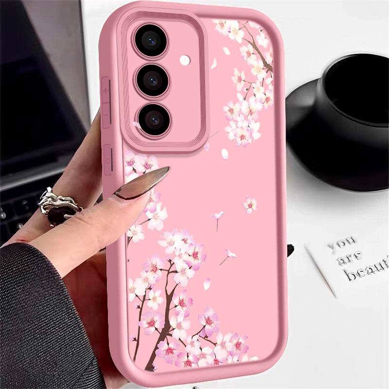 S26 Ultra Case Pink Peach Blossoms Floral Cover For Samsung Galaxy S25 S24 Ultra S23 Plus S22 S21 FE A54 A15 A35 A55 A16 A26 A36 A56 A17 A37 A57 5G