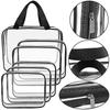 Transparent Makeup Pouch Large Portable Cosmetic Pouch for Portable Makeup Perfect for Hot Business and More 3-Piece Set, Capacity, Cosmetics, Pouch,