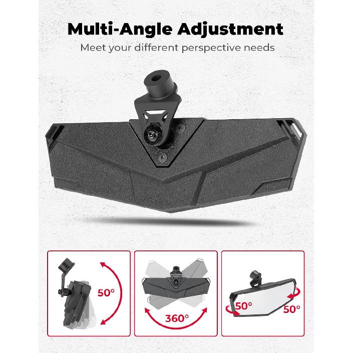 KEMIMOTO Rear View Mirror Compatible with CFMOTO UFORCE U10 Pro/Pro XL 2025-2026 & ZForce 950 Sport & Trail -2025, Multi-Angle Adjustment, Features