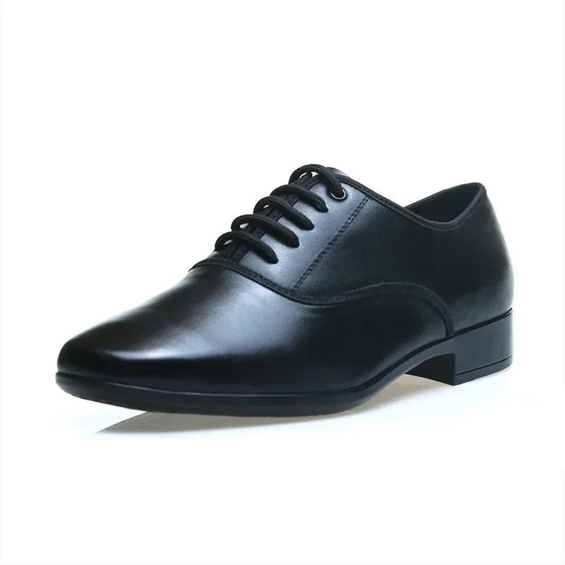 Men Genuine Leather Modern Dance Shoes Men's Latin Tango Ballroom Shoes Soft Sole Man Dancing Shoes Breathable Sneakers