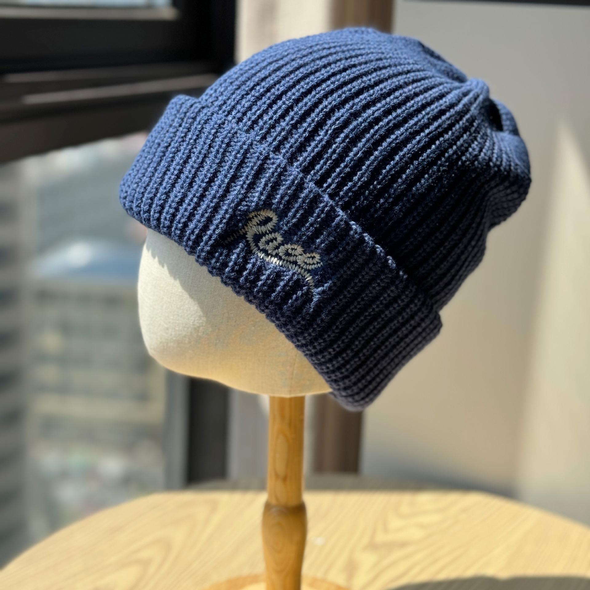 

Autumn and Winter Korean Version Street Versatile Three-dimensional Letter Embroidery Warm Knitted Hat Ear Protection Cold Hat for Men one size