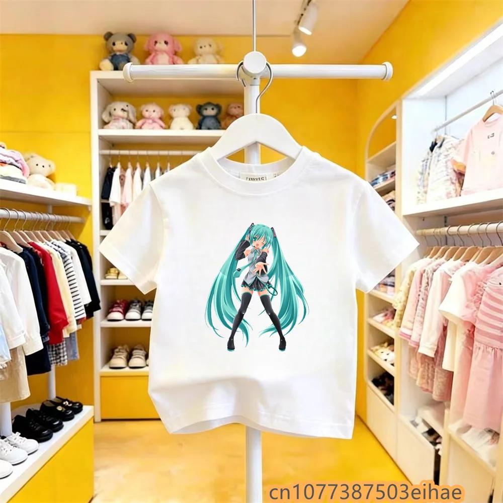 Retro Classic Hatsune Miku Joint Pure Cotton Short Sleeve Anime Printed Casual Unisex TShirt Vintage Style Daily Leisure Wear