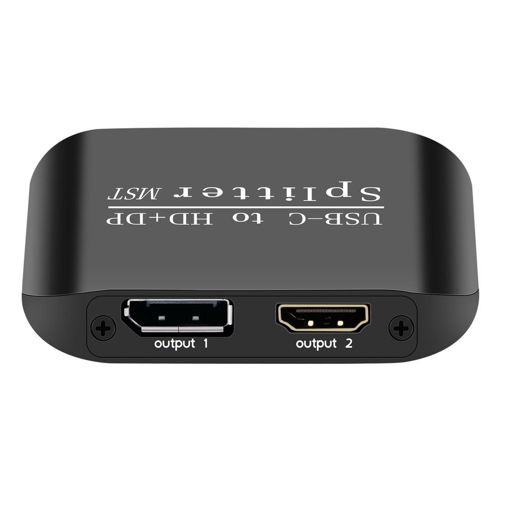 Compatible HDMI Splitter 1 In 2 Out USB C To HDMI+DP Splitter 4K 60Hz MST SST High Quality Video