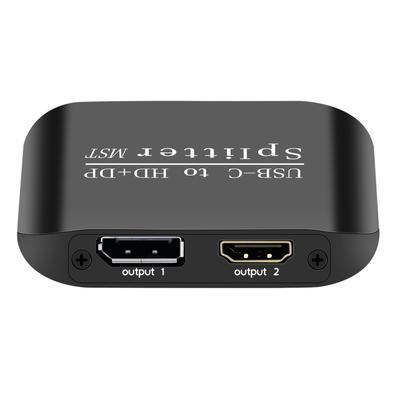 Compatible HDMI Splitter 1 In 2 Out USB C To HDMI+DP Splitter 4K 60Hz MST SST High Quality Video