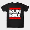 Men Black Print T-shirt Run Bmx No-Cut Transfer Paper Print Cotton Tshirt