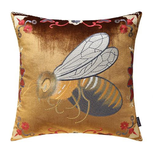 European Cushion Cover Animal Bee Embroidery Pillowcases Exquisite Cojines Decorativos Para Sofa Decorative Pillows Cushions