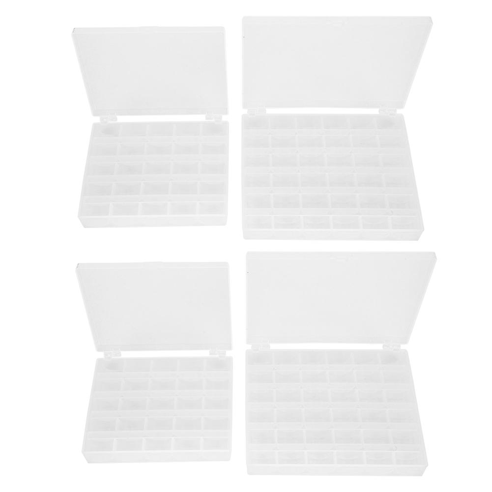 4pcs Sewing Bobbins Storage Box 25 36 Grids Transparent Plastic Spools Case Home Sewing Accessories