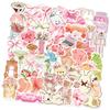 50Pcs Cartoon PVC Sticker Water Resistant Aesthetic Sticker for Water Bottle Scrapbooking Journal Laptop Guitar Luggage