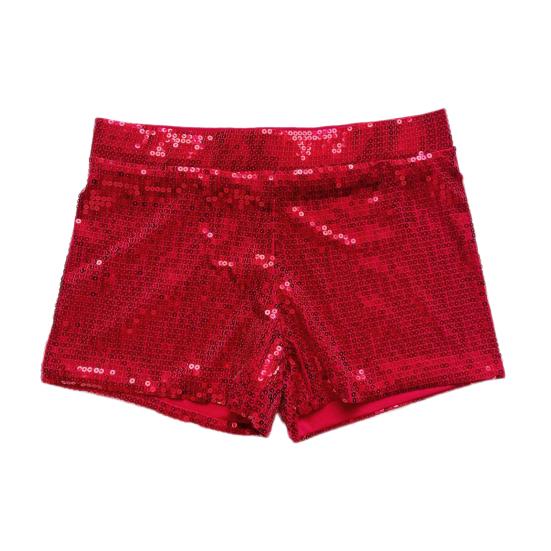 High Waist Shiny Sequins Shorts Women Glittery Straight Leg Party Stage Performance Clubwear