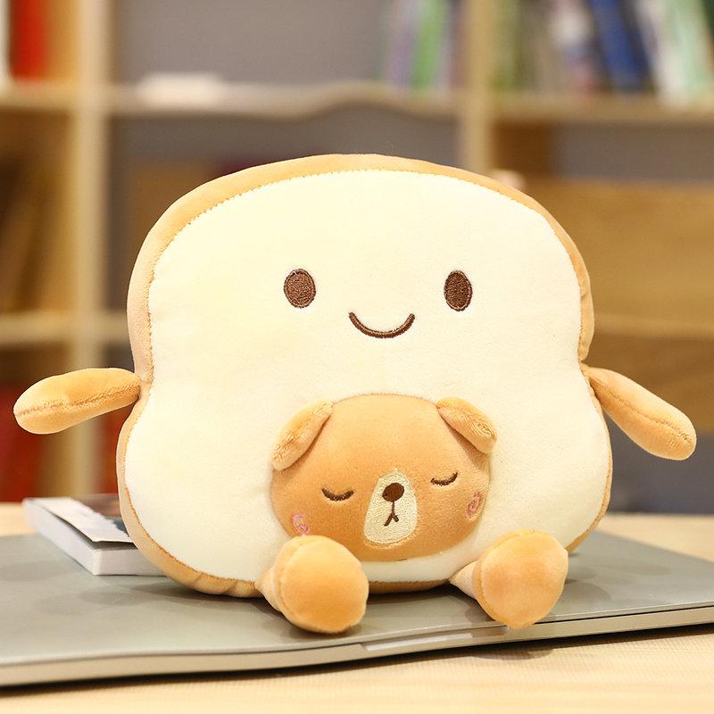Simulation Kawaii Bread Dinosaur Toast Pendant Plush Toys Cute Doll Soft Food Cushion Pillow Birthday Gifts